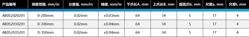 棱环牌不锈钢双面带表卡尺，AB052系列