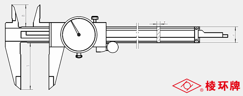 棱环牌不锈钢带表卡尺，AB078系列