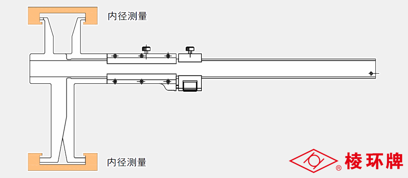 棱环牌碳钢双内径普通游标卡尺，AN612系列